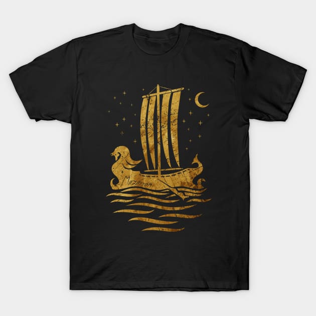 Phoenician Boats - Gold Edition T-Shirt by mazarronsouvenirs